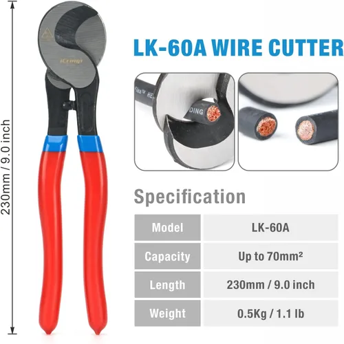 Vista 6 de iCrimp - Pelacables de cable radial con 2 cuchillas adicionales y herramienta de engaste de cable de batería