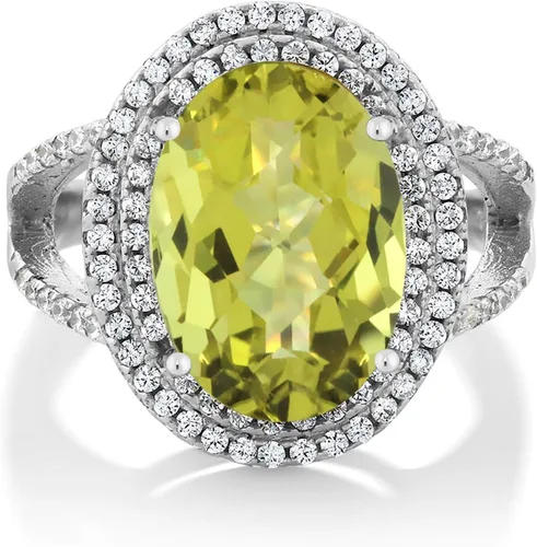 Vista 13 de Gem Stone King Anillo de piedra preciosa y piedra natal de 5-10 quilates para mujer Plata de ley 925 Ovalado 14X10MM Anillo de boda