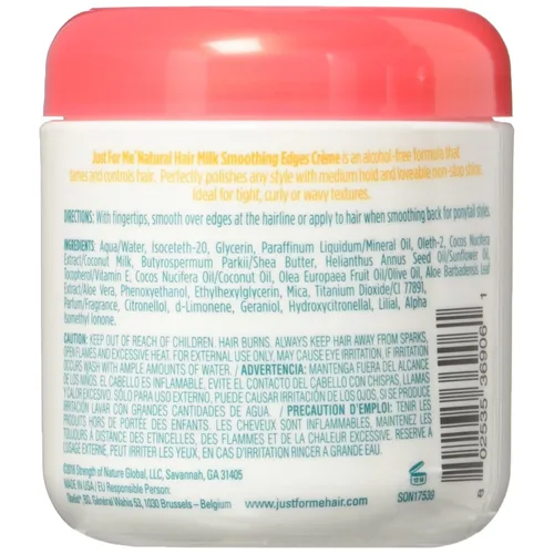 Vista 2 de Just For Me Hair Milk Smoothing Edge - Estilizador de cabello en crema, 6 onzas