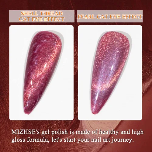 Vista 2 de MIZHSE Esmalte de gel con purpurina para ojos de gato, hilo de concha de sirena, gel de uñas de remojo UV para salón en casa, manicura de bricolaje