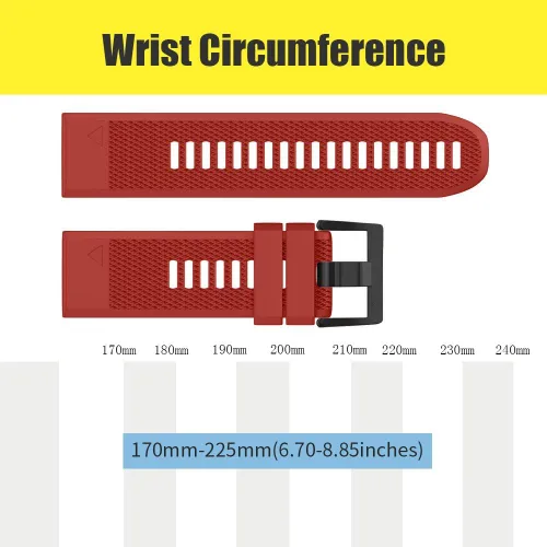 Vista 7 de NotoCity Correa de Reloj de Silicona Suave Compatible con Fenix 5 Band de 22mm de Ancho para Fenix 5 Plus/Fenix 6/Fenix 6 Pro/Fenix Rojo/Negro/Verde