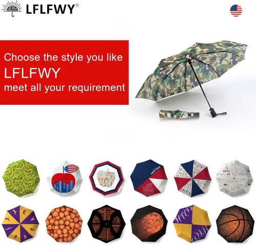 Vista 4 de LFLFWY Travel Umbrella Compact folding Umbrella, Strong Durable Windproof Umbrella for Rain, Automatic Open and Close