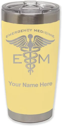 Vista 41 de LaserGram Vaso aislado al vacío de 20 onzas, medicina de emergencia, grabado personalizado incluido (gris) Engraved Gift for Doctors, Vacuum