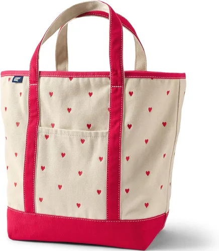 Vista 32 de Lands' End Bolso de lona abierto Natural/Azul marino radiante