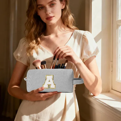 Vista 3 de Set de Bolsos de Maquillaje de Viaje - Bolso Inicial de Aseo de Viaje, Bolso de Cosméticos Portátil Bolso de Maquillaje de Viaje con Artículos Azul