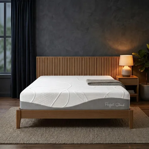 Vista 9 de Colchón de espuma de memoria Gel-Max UltraPlush de 10 pulgadas, diseño chulo, de Perfect Cloud, Memory Foam, Blanco, gris Cooling gel memory foam