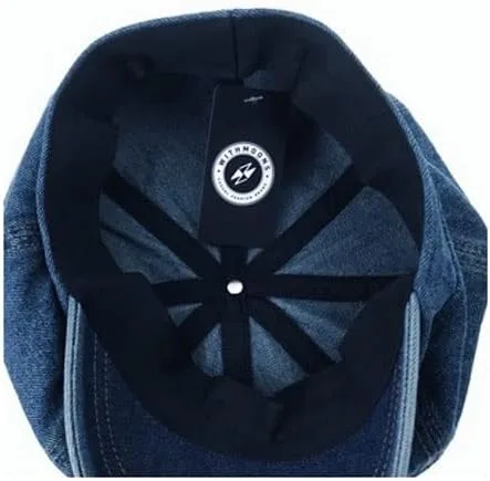 Vista 4 de WITHMOONS Sombrero de periódico de algodón de mezclilla Baker Boy Boina Gorra plana KR3613