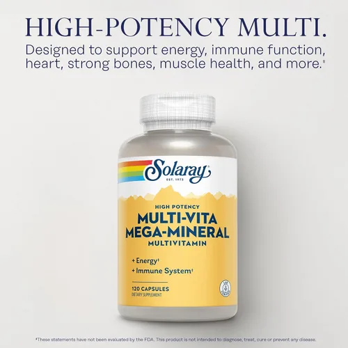 Vista 3 de SOLARAY Multi-Vita Mega-Minerales Cápsulas Multivitamínicas 120