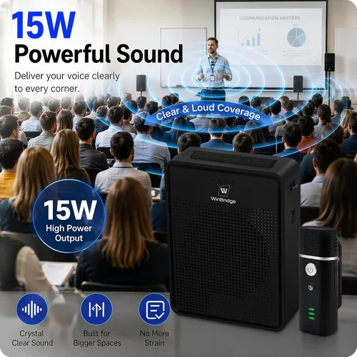 Vista 4 de Voice Amplifier with Bluetooth & Wireless Lavalier Microphone B006 15W