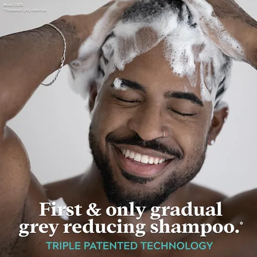 Vista 3 de Just for Men Control GX - Champú reductor gris para cabello texturizado, color gradual de cabello para hombres con queratina, 4 onzas líquidas