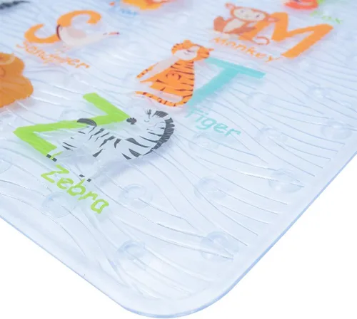 Vista 6 de BEEHOMEE Tapete antideslizante para bañera de dibujos animados para niños, 34 x 15 pulgadas, tamaño XL, tapete de ducha antideslizante para niños