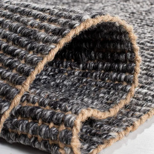 Vista 5 de SAFAVIEH Natural Fiber Collection - Alfombra decorativa de 2 x 3 pies, carbón y natural, yute tejido a mano, ideal para zonas de alto tráfico