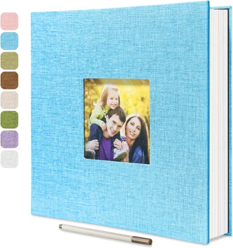 Vista 33 de HoneyTolly Álbum de fotos autoadhesivo para fotos de 4 x 6 imágenes, cubierta magnética de lino, 15 hojas/30 páginas en blanco para bodas Beige claro