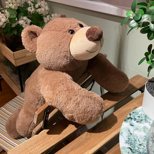 Vista 6 de Fiosnow Animales de Peluche con Peso para Adultos Oso Marrón 3.5 libras 24 pulgadas Animales de Felpa con Peso para Niños Almohada Decorativa