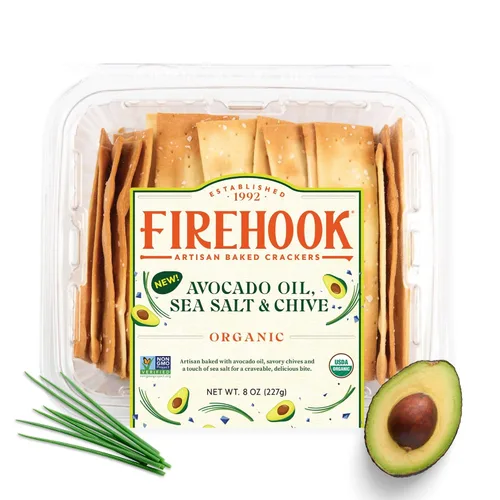Vista 17 de Firehook Galletas de aceite de aguacate, sal marina y cebollino – horneadas artesanalmente, únicamente crujientes, hechas con ingredientes orgánicos