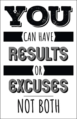 Vista 5 de Damdekoli Póster de Results Or Excuses - Arte de pared motivacional - Estampado de ajetreo (lienzo - 32 x 48 pulgadas)