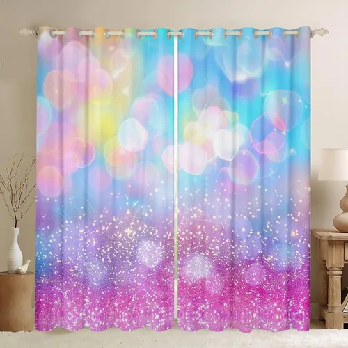 Vista 16 de Feelyou Cortinas opacas con estampado de leopardo para dormitorio, sala de estar, safari, cortinas de oscurecimiento de habitación con purpurina