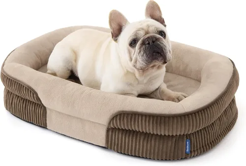 Vista 14 de Bedsure Camas ortopédicas para perros con cojín ovalado de 360 °, perro de Carbón