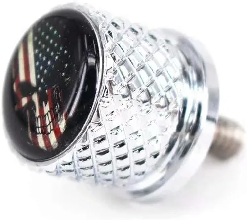 Vista 10 de Tornillo de perno de asiento de guardabarros moleteado inoxidable de 1/4 "-20 roscas compatible con Harley Sportster Dyna Softail Touring CVO Negro