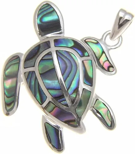 Vista 2 de Arthur's Jewelry Colgante hawaiano de plata de ley 925 con forma de tortuga marina honu, Shell