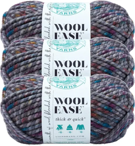 Vista 67 de Lion Brand Yarn - Ovillo de lana Wool-Ease Thick & Quick color fuerza aérea Super Bulky Wool Acrylic Blend Fiber for Soft Hats, Sweaters, Chunky