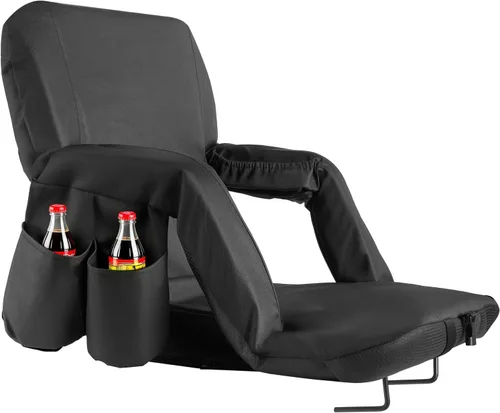 Vista 9 de VEVOR Stadium Seat, 6 Adjustable Angle Wide Bleacher Chair, 2.9'' Cushion Padded Stadium Seat with Armrest and Back Support, Stadiums Chair with