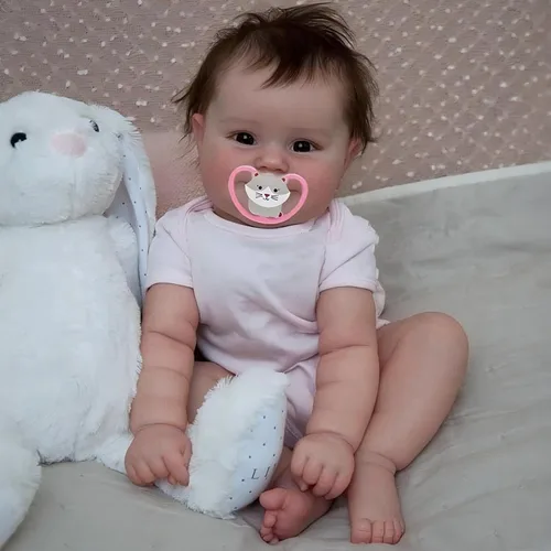 Vista 8 de iCradle Preciosa muñeca de bebé Reborn de 18 pulgadas, cuerpo suave, de silicona, realista, muñeca recién nacida, juguete para niños a partir de 3