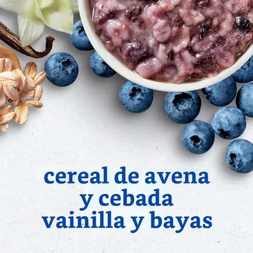 Vista 2 de Gerber Comida para Niños Pequeños, Comida para Bebés, Cereal de Avena para el Desayuno con Cebada, Sabor Vainilla y Frutas del Bosque, Cereal