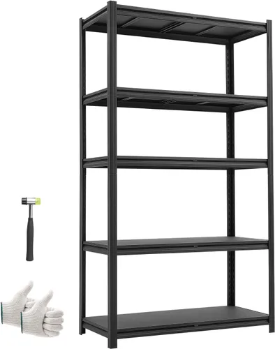 Vista 33 de VEVOR Storage Shelves, 5-Tier Adjustable, 2000 lbs Capacity, Heavy Duty Garage Storage Shelving Unit, Metal Utility Rack Shelf, for Kitchen Pantry