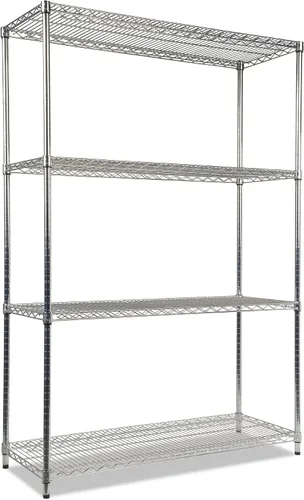 Vista 12 de Alera ALE - Kit de iniciación de estantería de alambre industrial resistente, 4 estantes, 48 pulgadas de ancho x 24 pulgadas de profundidad x 72