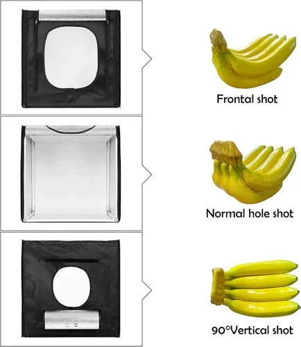 Vista 4 de Finnhomy Kit de iluminación profesional portátil para estudio fotográfico, luz fotográfica, tienda de campaña fotográfica, caja de iluminación, cubo