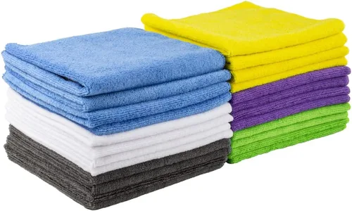 Vista 14 de Restaurantware Clean Tek - Paños de limpieza profesionales de 16 x 16 pulgadas, 100 toallas de microfibra sin pelusas, altamente absorbentes,