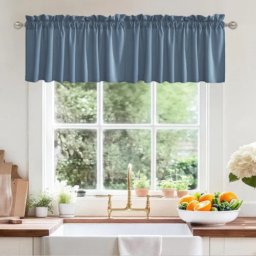 Vista 30 de RYB HOME - Cortinas de café de 24 pulgadas de largo, cortinas cortas de lino traslúcidas para ventana pequeña, cortina de media privacidad con Angora