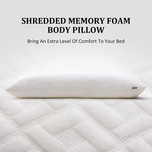 Vista 2 de Basic Beyond Almohadas de espuma viscoelástica - Almohadas largas para adultos, 20 x 54, duermen de lado y espalda