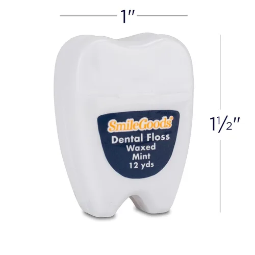 Vista 4 de SmileGoods - Hilo dental encerado de menta en forma de molar, 12 yardas, 144 por caja