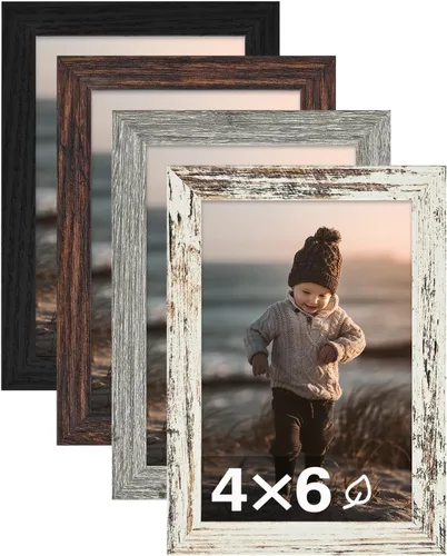Vista 72 de KINLINK Marco de Fotos A3 Negro Juego de 4, Marcos de Fotos de Madera con Paspartú A4 con Plexiglás para A4 con Paspartú o A3 sin Paspartú