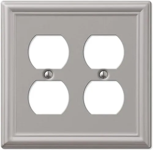 Vista 17 de Amerelle 149DDB - Placa de pared Chelsea, 1 Duplex, acero, bronce envejecido, 1 paquete