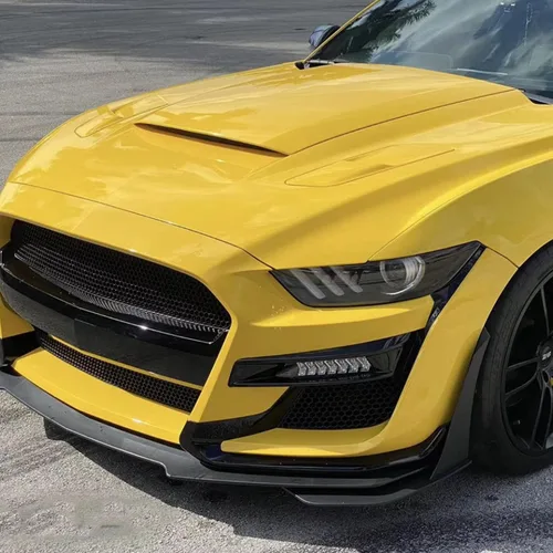 Vista 3 de FREEMOTOR802 Defensa delantera para Ford Mustang 2015-2017, estilo GT500. Kit de conversión de cubierta completa de defensa delantera en negro