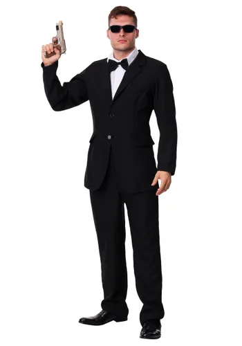Vista 3 de Disfraz de traje negro talla extra Multicolor
