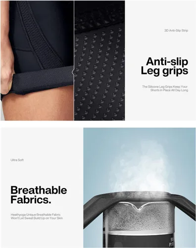 Vista 3 de Heathyoga Pantalones cortos de ciclismo acolchados 4D para mujer, con bolsillos, acolchados, pantalones cortos de ciclismo para mujer