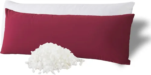 Vista 14 de WhatsBedding Almohada corporal de espuma viscoelástica con funda de algodón transpirable con cremallera, almohada de cuerpo completo para adultos