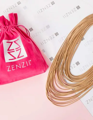 Vista 6 de ZENZII Collar con pechera de múltiples hebras con cierre magnético para mujer