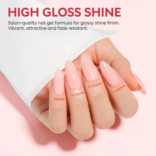 Vista 5 de AIMEILI Juego de esmaltes de uñas de gel nude – 12 colores sin hema, gelatina neutra, rosa, blanco lechoso, efecto transparente, manicura