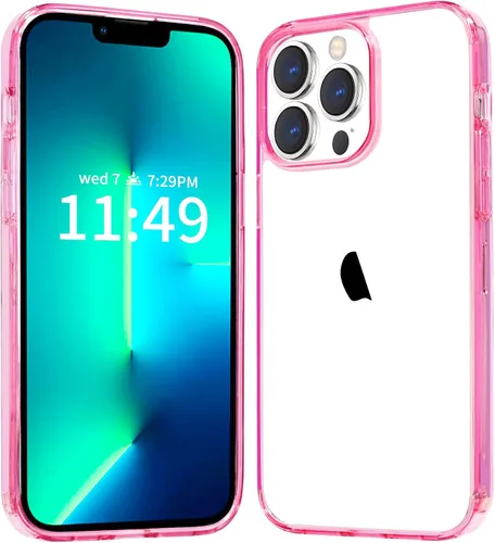 Vista 11 de JJGoo Compatible con iPhone 13 Pro Funda transparente, transparente a prueba de golpes, delgada, antiarañazos, carcasa protectora trasera