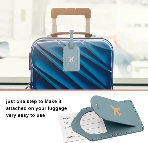 Vista 3 de Melsbrinna Rfid - Soporte para pasaporte para mujeres y hombres, juego de etiqueta de maleta de viaje, bonita cartera de pasaporte con ranuras