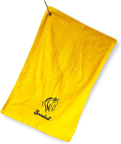 Vista 17 de SONA G DESIGNS Toalla de mano bordada de caballo de algodón con clip - se puede personalizar (Aqua)