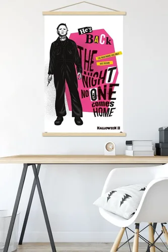 Vista 5 de Trends International Halloween II - Póster de pared con marco magnético Juego de perchas de madera de haya y impresión de alta calidad