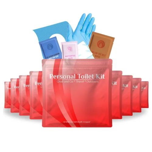 Vista 7 de Kit de inodoro personal para llevar, paquete de 10 (negro)
