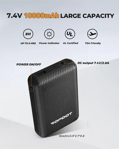 Vista 5 de Topdot Chaleco térmico para mujer con batería de 7.4 V 10000 mAh, 8 paneles de calefacción, chaleco eléctrico ligero para mujer