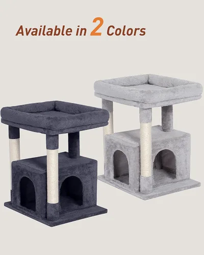 Vista 8 de Árbol para gatos grande, Cama en percha grande de 19 * 15.8 pulgadas para gatos adultos, Torre para gatos de 23.6 pulgadas con poste para rascar